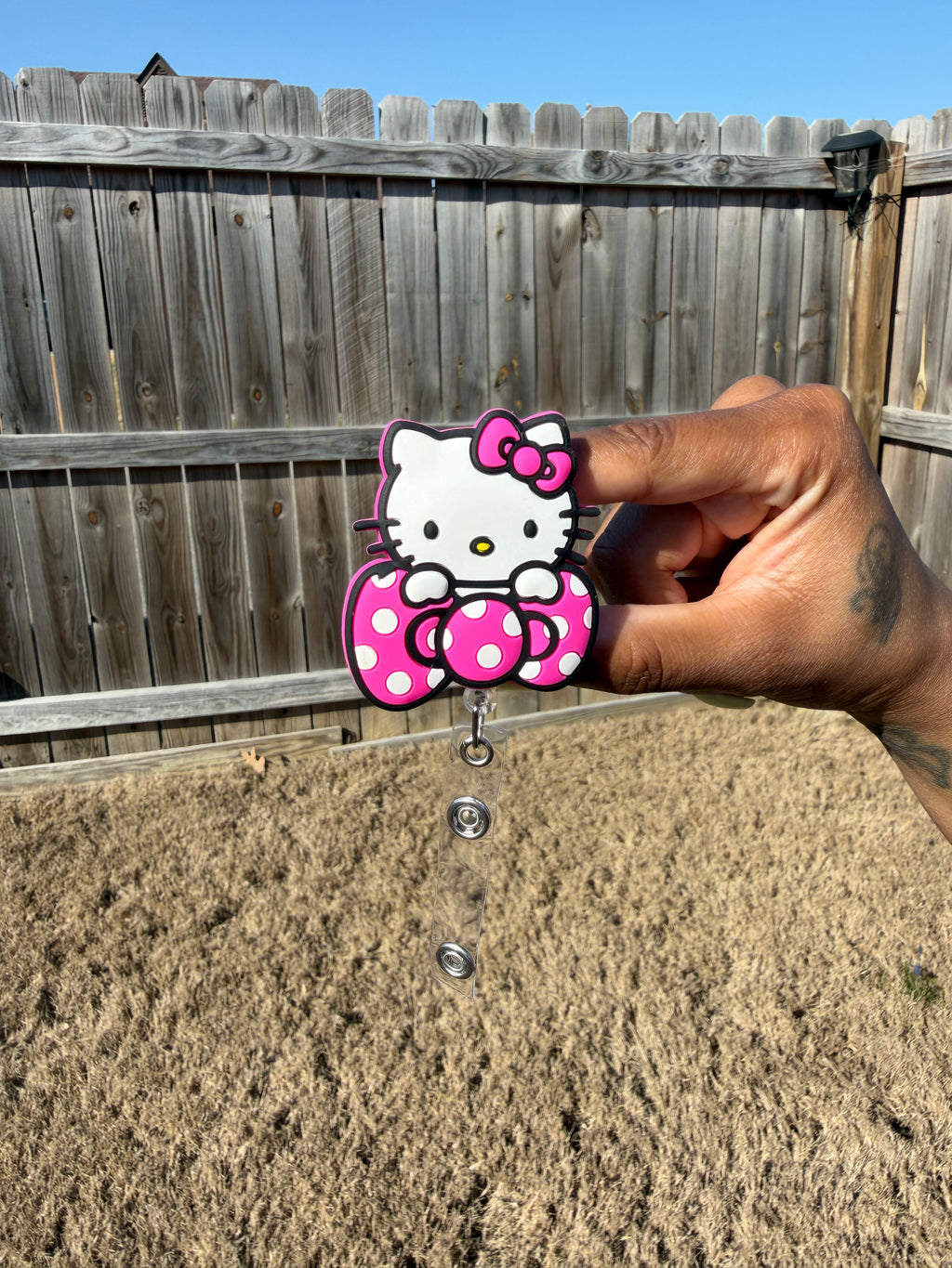 Hello Kitty Pink Bow Badge Reel